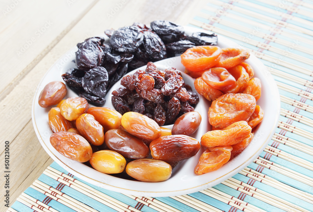 Sweet Dried Fruits On A Dish