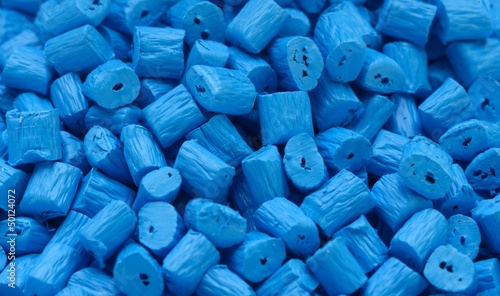 Masterbatch Kunststoffgranulat Blau Closeup