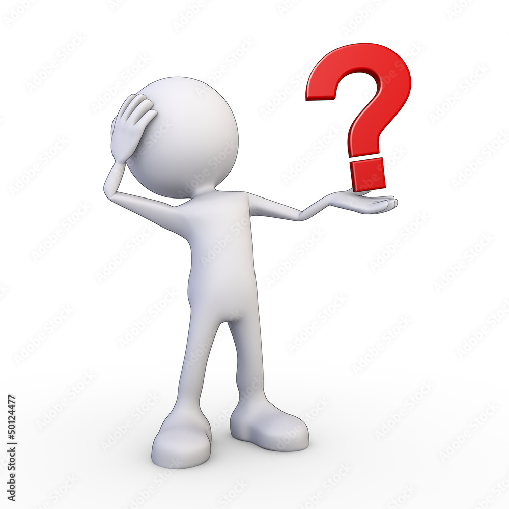 3D Minimalistic Person - Questionmark 3D Minimalistic Person - Questionmark