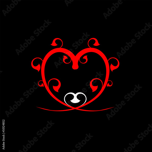 Abstract vector heart with design