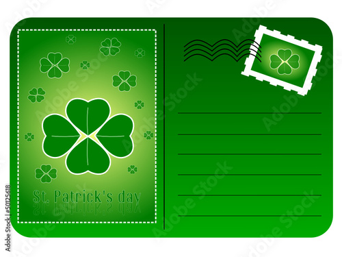 Cartolina di San Patrizio con quadrifoglio