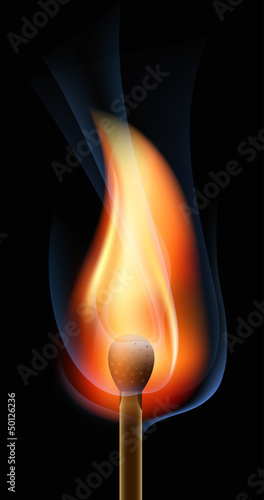 burning match