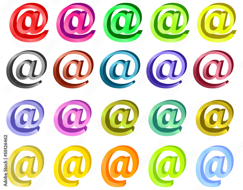 set of color email signs set of color email signs