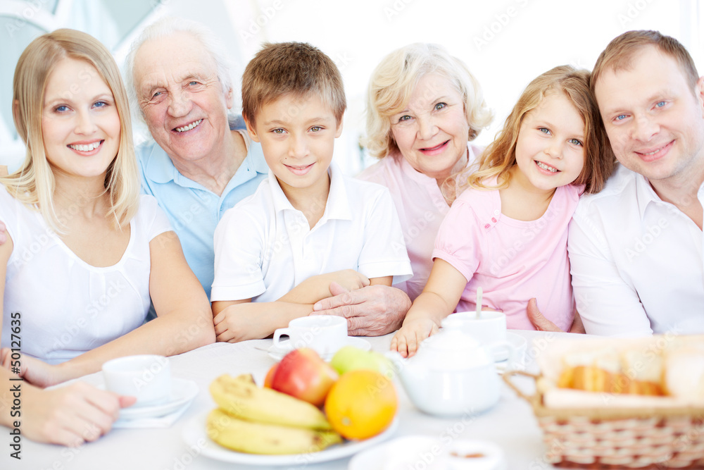 Family having dinner