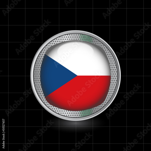 Metallbutton Flagge Tschechische Republik