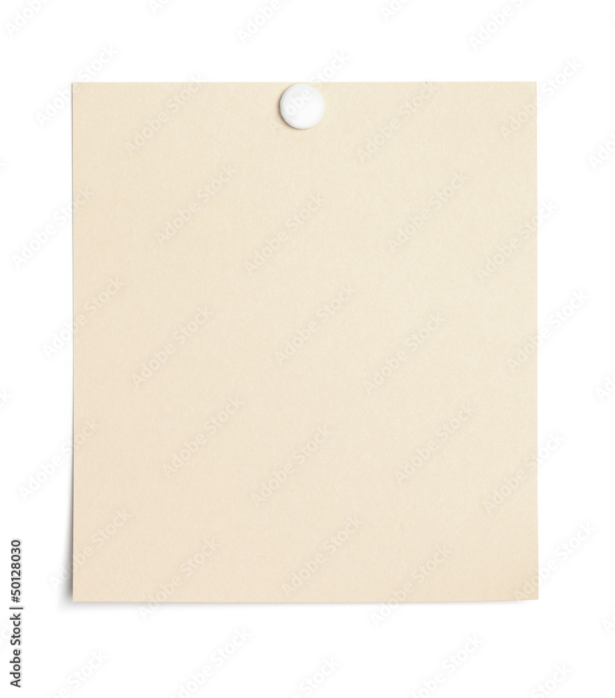 Fototapeta premium Empty piece of paper with thumb tack