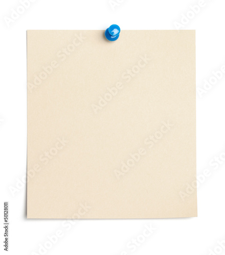 Empty piece of paper with thumb tack