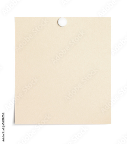 Empty piece of paper with thumb tack