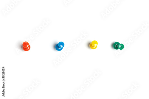 Schilderij op canvas Colorful push pins