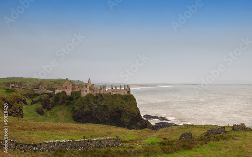 Ruins of Dunluce castle in Northern Ireland