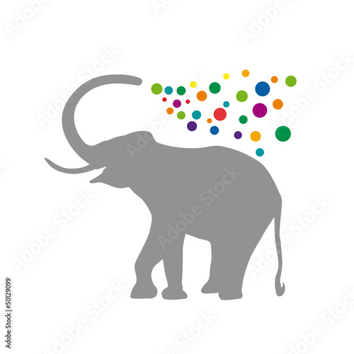 Vector Happy Logo elephant