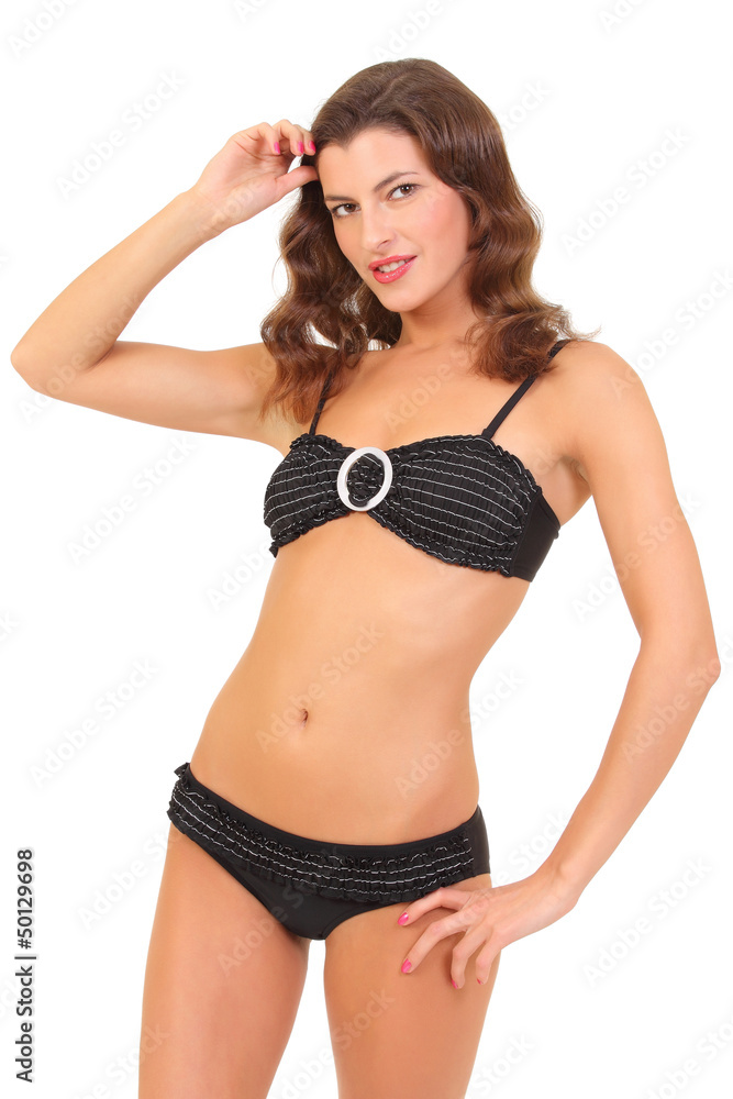 beautiful brunette woman in black swimsuit bikini beautiful brunette woman in black swimsuit bikini