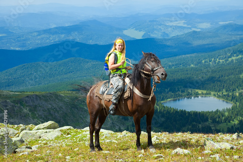 Female rider on horseback