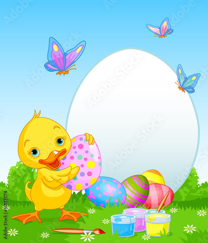 Easter Duckling painting Easter Eggs