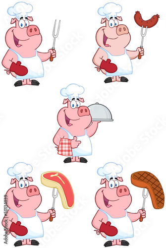 Chef Pigs. Collection
