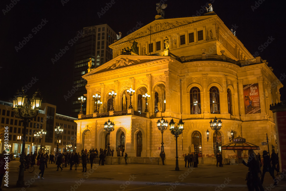 FRANKFURT - MAR 2: Alte Oper at night on March 2, 2013 in Frankf
