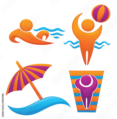 summer time, vocation, travel and other activity, vector collect
