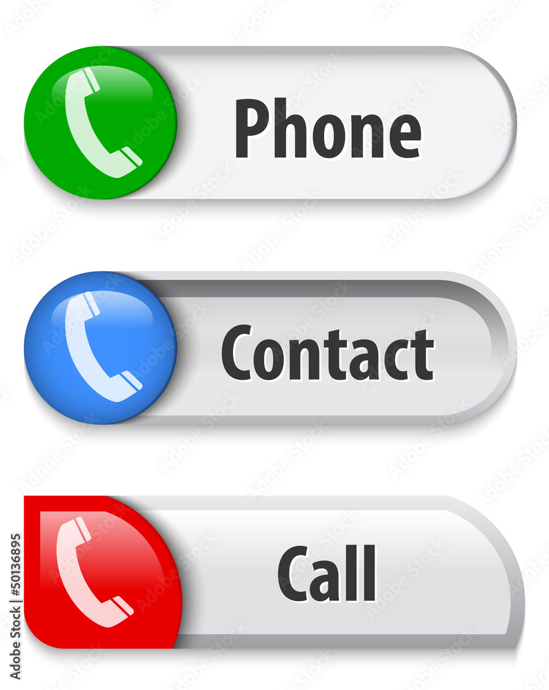 Slider like web elements with phone sign Slider like web elements with phone sign