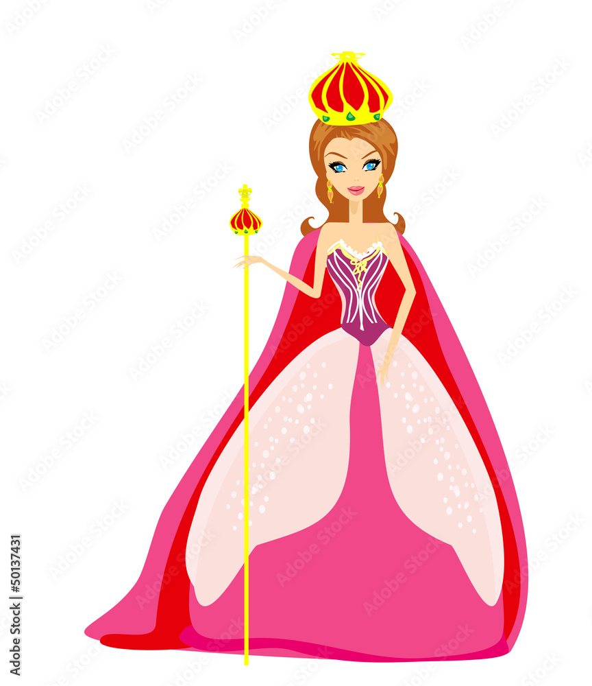 A vector illustration of cartoon queen A vector illustration of cartoon queen