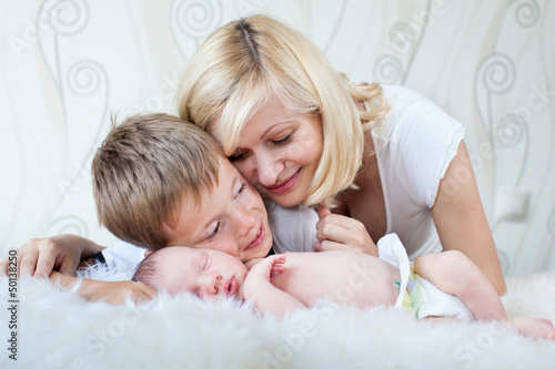 Young mother looking at her...