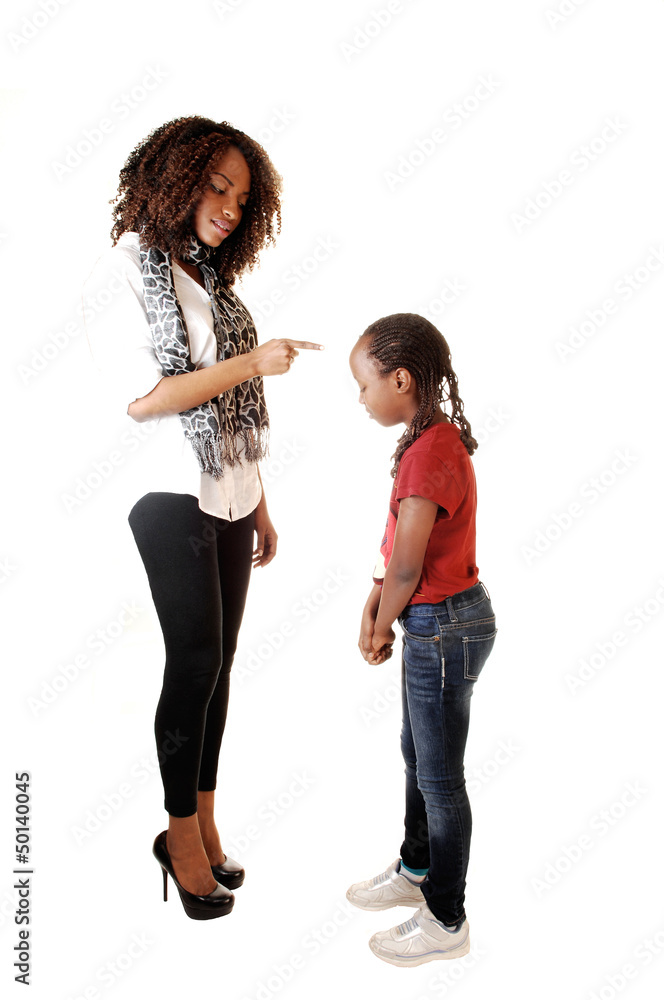 Fototapeta premium Big sister lecturing small one.