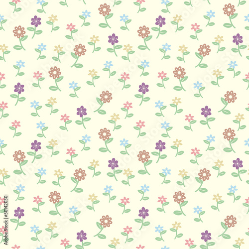 Seamless pastel multicolored floral pattern