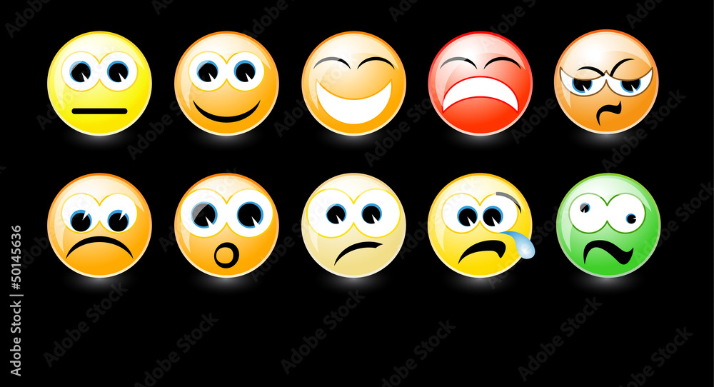 Obraz premium smiley faces on black background