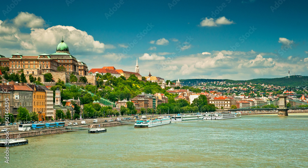 Obraz premium Houses in Budapest city