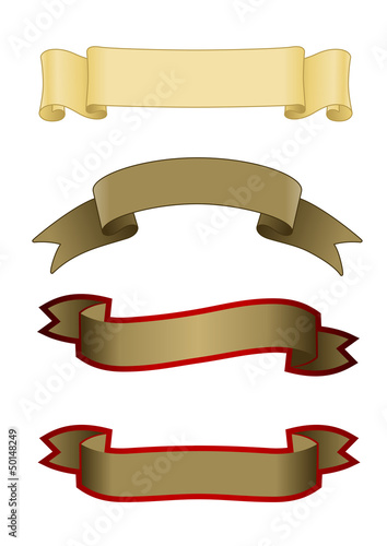 Scroll Banners. A set of decorative banners designed in an old-fashioned style. Vector graphics isolated on white background.