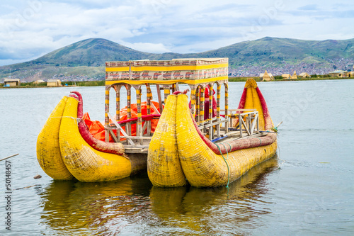The floating and tourist Islands of lake Titicaca
