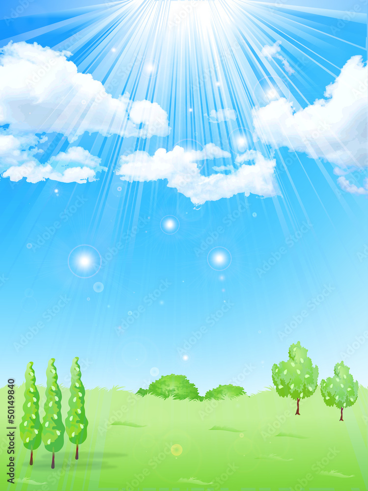 風景空雲太陽背景stock Vector Adobe Stock