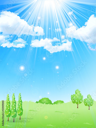 風景空雲太陽背景stock Vector Adobe Stock