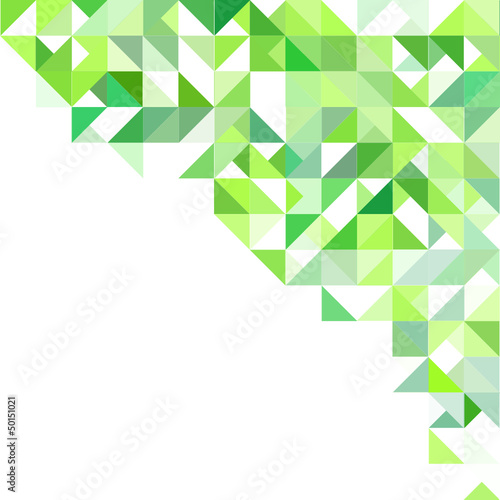 Green background with triangles and squares