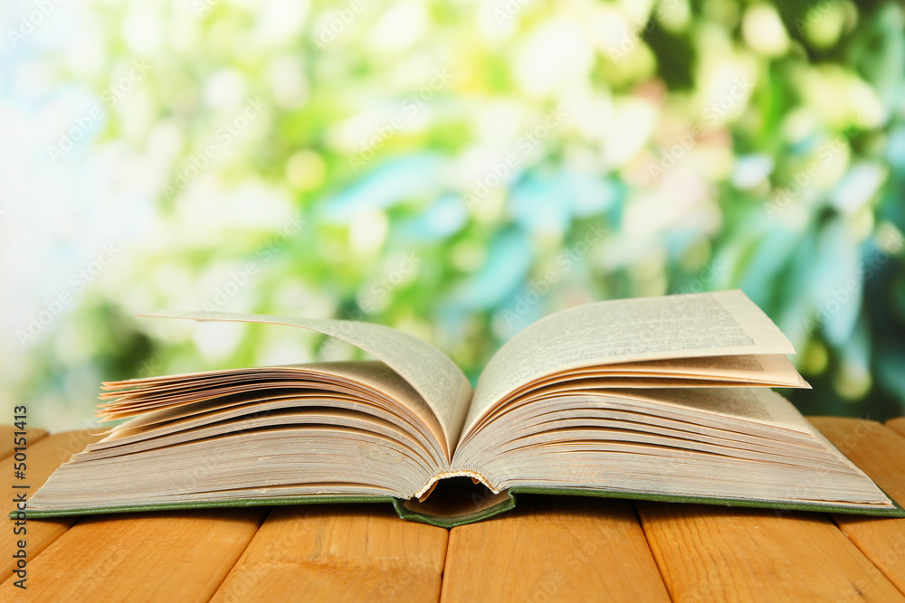 Opened book on bright background Opened book on bright background