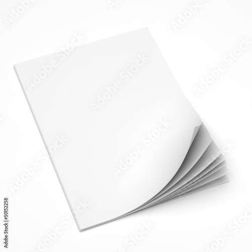 Paper sheets curled isolated photo