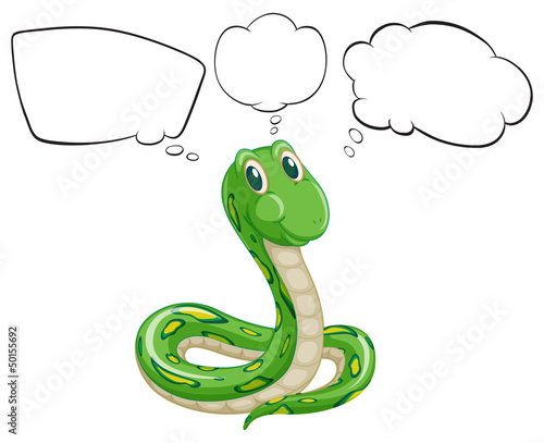 The empty callouts and the green snake