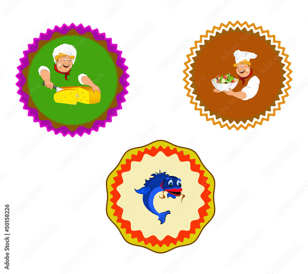 Set of icons and elements for food
