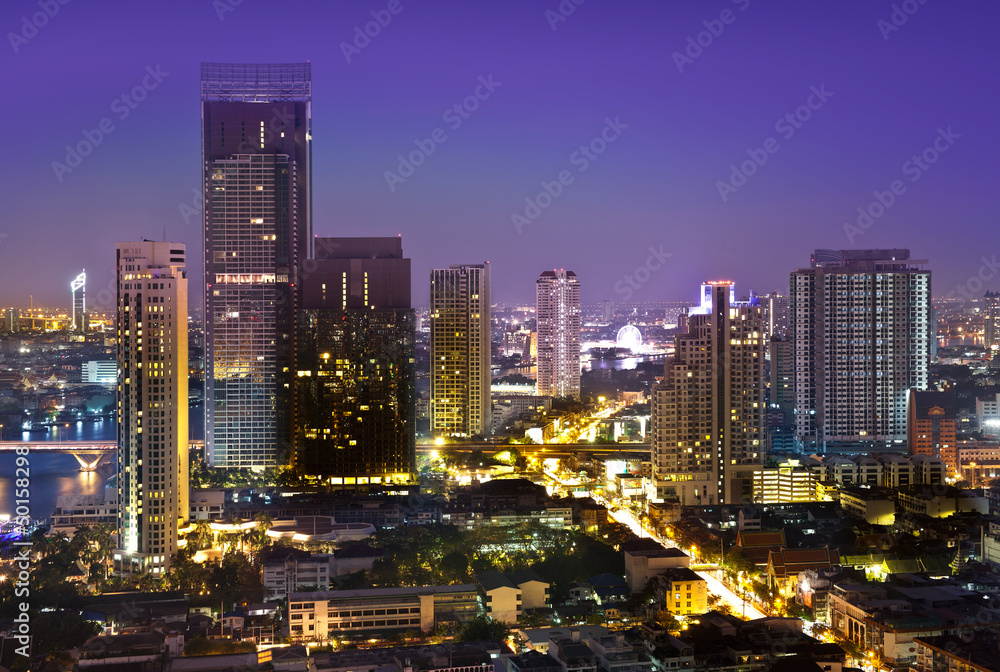 Modern Urban City Skyline, Bangkok, Thailand