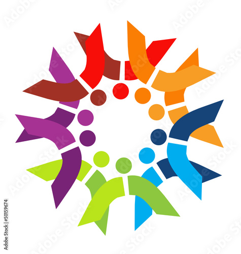 Teamwork couples logo vector