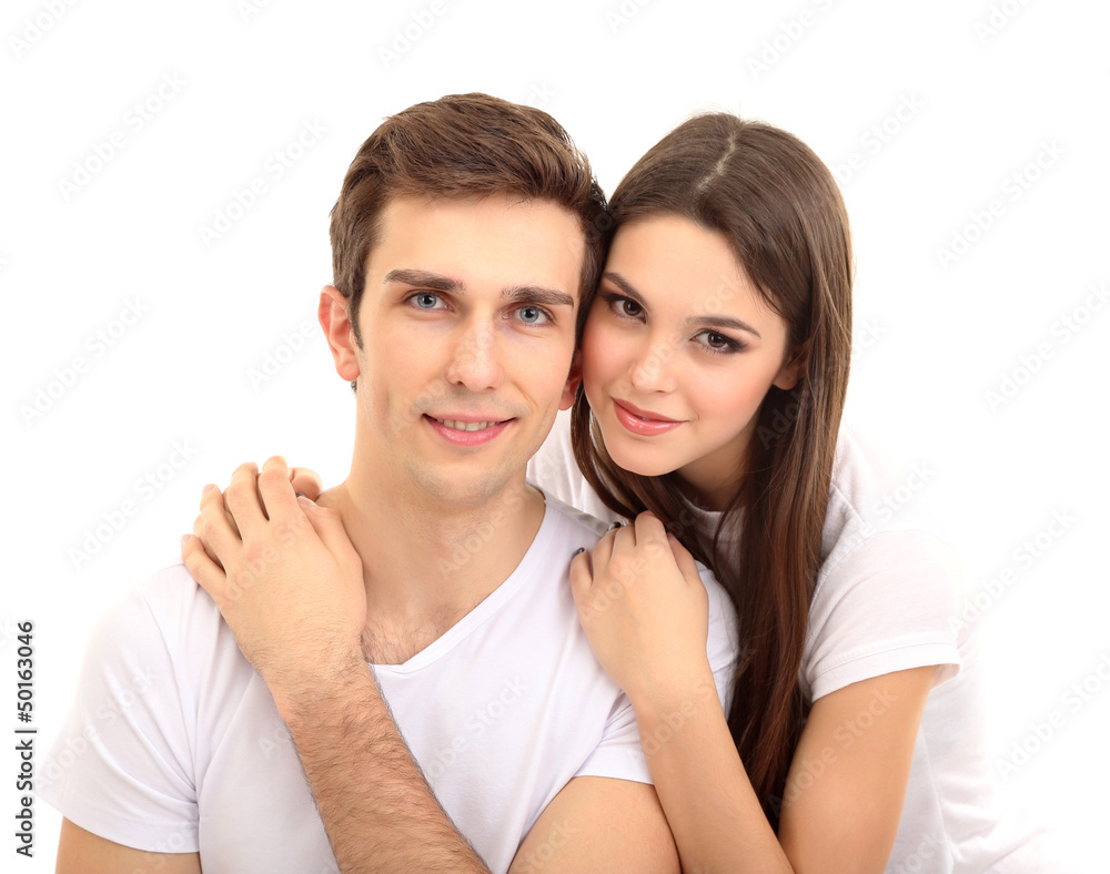 Loving couple isolated on white Loving couple isolated on white