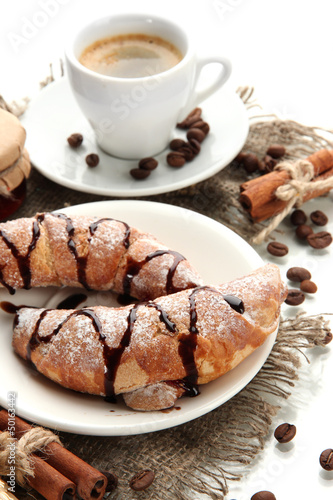 Wallpaper Mural Light tasty breakfast, isolated on white. Torontodigital.ca