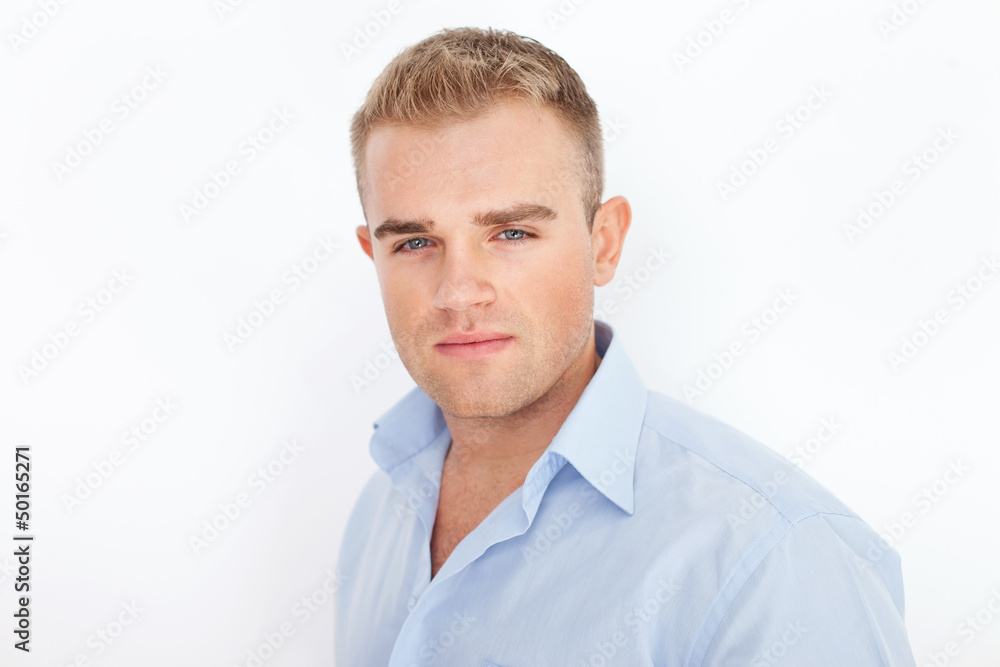 Closeup portrait of young serious businessman Closeup portrait of young serious businessman