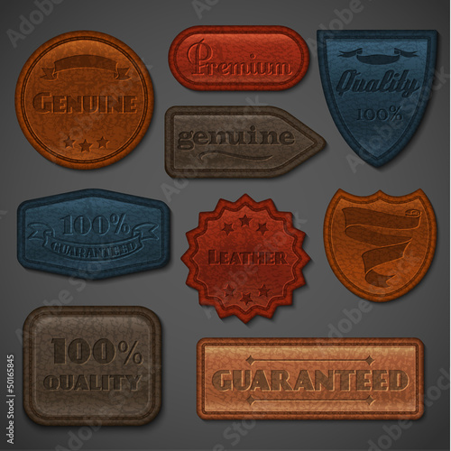 Leather labels collection - eps10