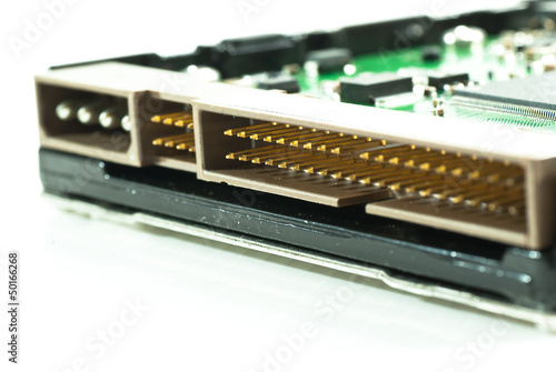 hard disk IDE port on white background