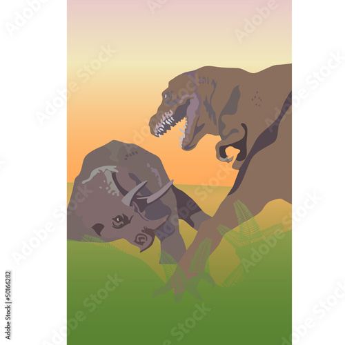 Battle of dinosaurs