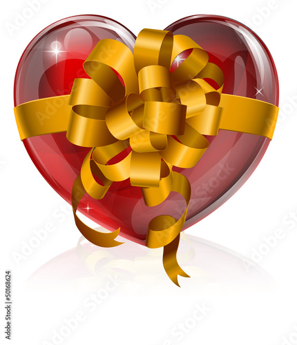 Heart bow gift concept