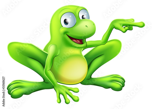 Frog pointing illustration