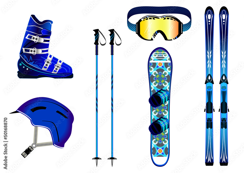 Matériel de ski - couleur Homme - montagne Stock Vector | Adobe Stock