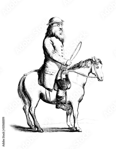 Caricature : Rider - 18th century © Erica Guilane-Nachez