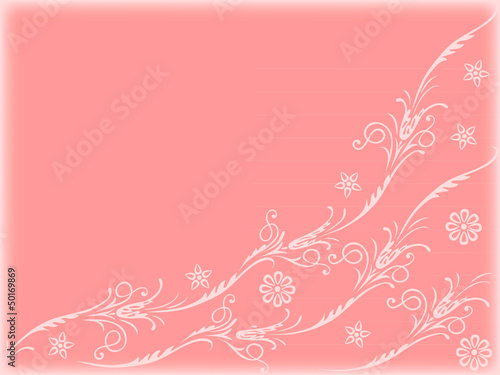 Background swirling decorative floral and plants elements